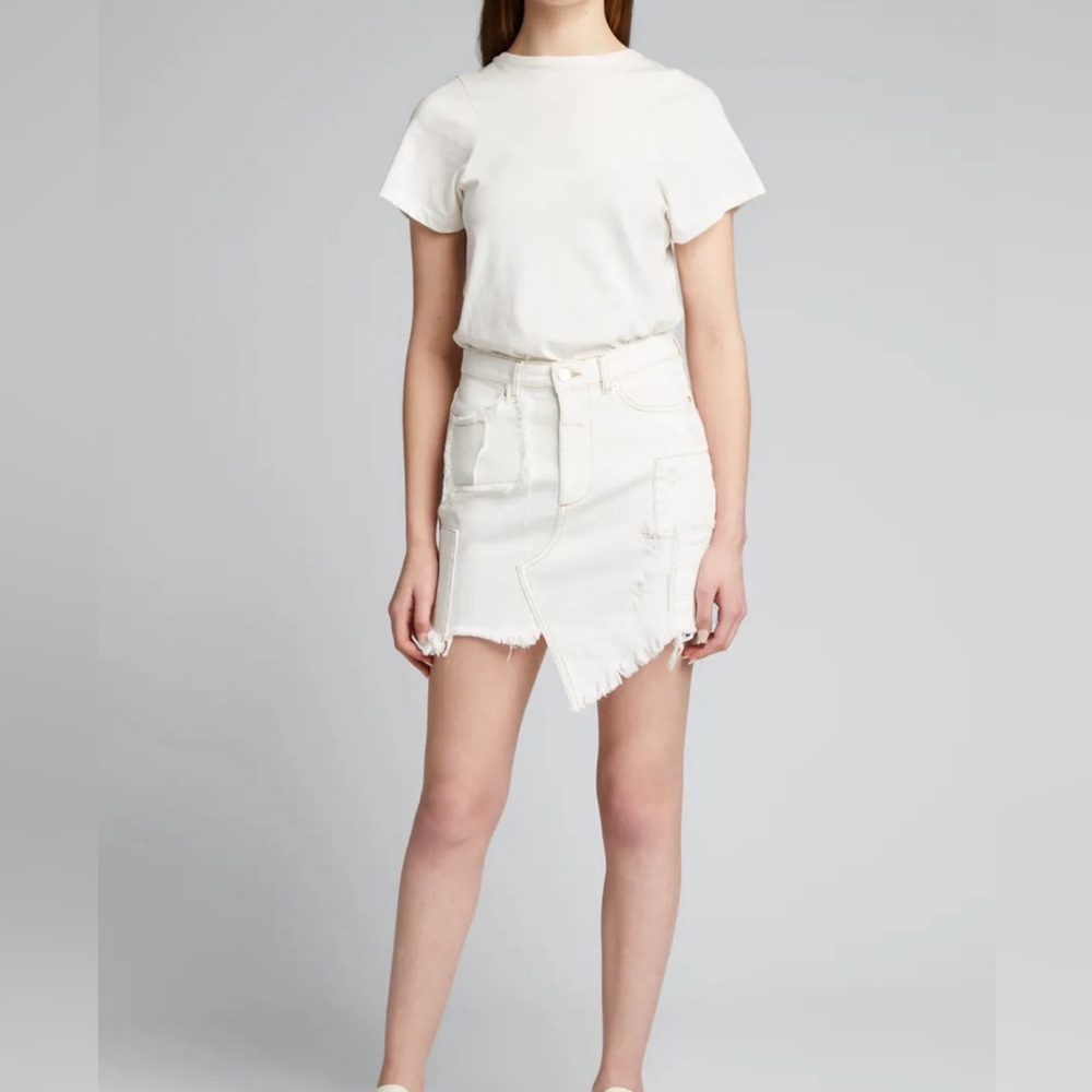 Retrofête Irene Patchwork Asymmetric Denim Skirt NWT